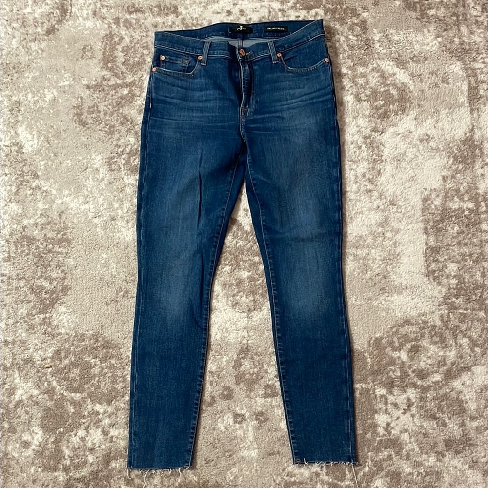 7 For All Mankind Women’s Blue Skinny Jeans
